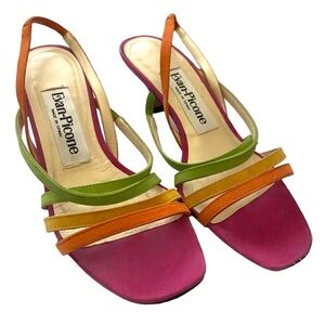 RARE Vintage Evan Picone Summer Strappy Sorbet Pumps genuine Spaniard Leather